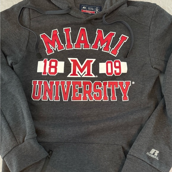 #266 MIAMI UNIVERSITY OF OXFORD OHIO GRAY RUSSELL ATHLETICS HOODIE LIKE NEW!!! - Picture 14 of 15